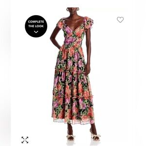 Aqua floral wedding guest dress